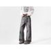 American Style Wasteland Tie-Dye Jeans For Women, Autumn 2024 New Loose Lazy Relaxed Floor-Length Pants_viptrois.com
