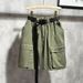 Men's Clothing Retro Workwear Shorts Summer High Street Fashion Brand With Large Pockets Embroidered Loose Casual Shorts_viptrois.com