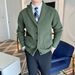 Pure 2023 Autumn Winter V-Neck Cardigan British Retro Slim Fit Mature Business Knitwear Trendy Sweater Jacket Men_viptrois.com