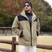 Korean Style Men's Down Jacket – Trendy Couple Matching Hooded Puffer Coat, Lightweight & Fashionable (Black/Ivory White/Tea Green, XS-3XL)_viptrois.com