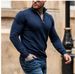 Men's Semi-Turtleneck Sweater - Soft Knit Pullover With Cable Stitch Design, Machine Washable, 10 Classic Colors (M-3XL)_viptrois.com