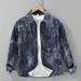 Tie Dye Trendy Long Sleeved Shirt For Men, Fashionable And Versatile, Artistic And Casual Loose Top_viptrois.com