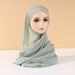 Women's Hijab new solid color chiffon ladies long scarf scarf headscarf comfortable breathable_viptrois.com