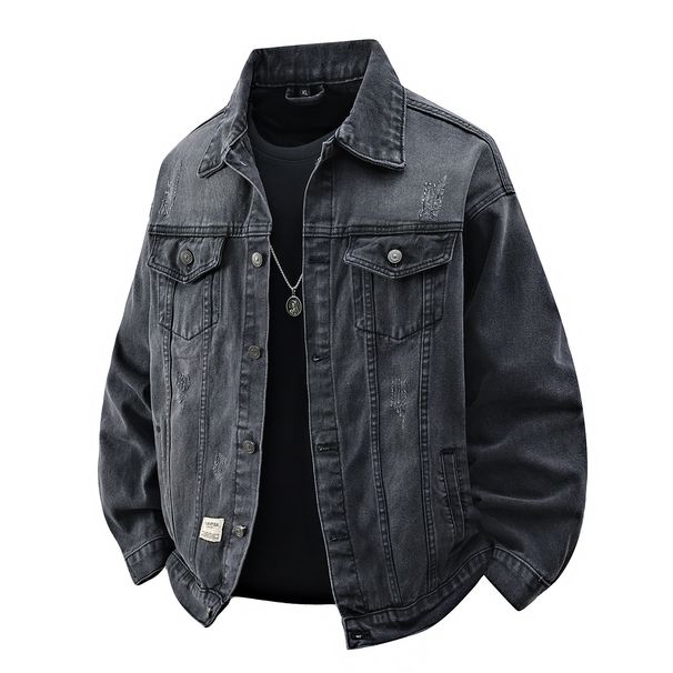 Men's Clothing National Trend Style Denim Jacket Slim Fit Comfortable Long Sleeve Thick Top Trendy New Arrival Large Size Printed Jacket Men_viptrois.com