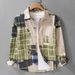 Trendy Brand Spliced Printed Long Sleeved Shirt For Men, Fashionable And Versatile, Youth Casual Loose Shirt_viptrois.com