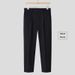 Men's Winter Business Casual Woolen Trousers Formal Fleece Lined Cropped Suit Pants_viptrois.com