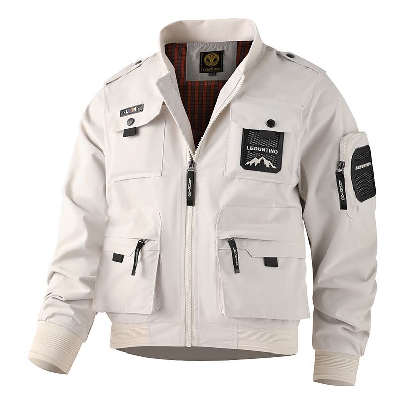 Men's Waterproof Multi-Pocket Jacket - Military Style Outdoor Workwear Windproof Tactical Coat For Hiking & Travel_viptrois.com
