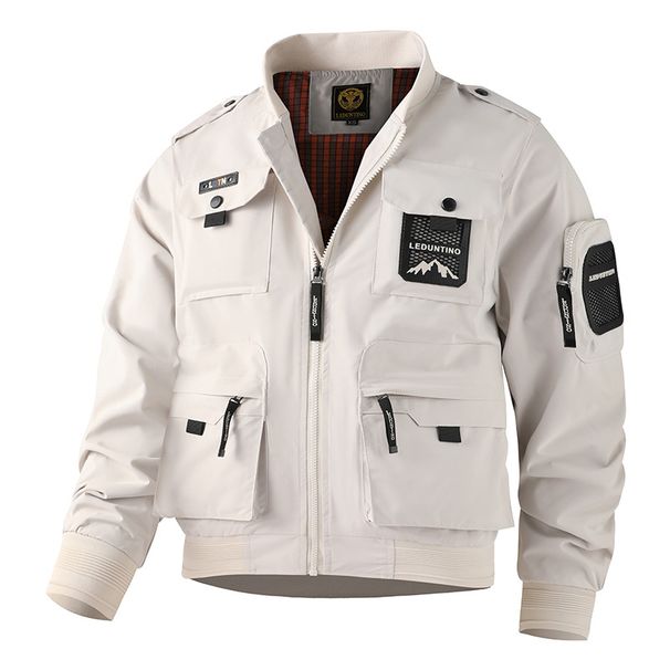 Men's Waterproof Multi-Pocket Jacket - Military Style Outdoor Workwear Windproof Tactical Coat For Hiking & Travel_viptrois.com