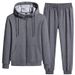 Casual Suit Men's Sport Loose Hooded Coat Trousers Cardigan Top Two-piece Fashion Set_viptrois.com