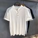 Men's Clothing Knitted Pullover Short Sleeve Thin Fashion Design Shirt Top_viptrois.com