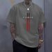 Summer Casual Loose Fit Crew Neck T-Shirt for Men Short Sleeve Parisian Alphabet Print Top_viptrois.com