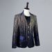 1 Cross-Border Men's Gradient Blue Sequin Notched Lapel Casual Blazer DJ Singer Shiny Prom Dress Korean Version_viptrois.com