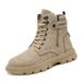 European Warm Series Autumn Winter High Top Lace-up Martin Youth Outdoor Fashion Casual Men's Side Zipper Trendy Mid-calf Leather Boots_viptrois.com