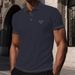 New With Short Sleeves, High-end Mesh Ice Silk Lett Print Short-sleeve T-shirt Men, Shirt Collar, Solid Color For_viptrois.com
