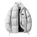 Men's Clothing Style Suede Cotton Padded Jacket For Men, Solid Color, Triangle Loose Fitting Puffer Jacket, Fashionable Cotton Coat._viptrois.com