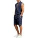 Men's Linen Shorts And T-Shirt Set - Breathable Summer Casual Outfit For Outdoor Workwear Style_viptrois.com