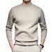 Men's Slim-Fit Mock Neck Sweater – Autumn Solid Color Knit Pullover, Lightweight Layering Essential For Business & Casual Wear_viptrois.com