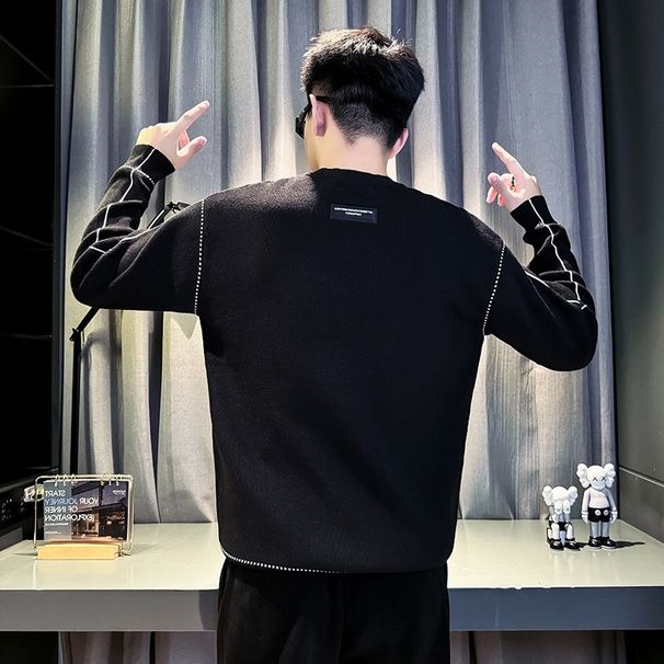 Pure Trendy Brand New Autumn Winter Design Sweater Men Thickened Base Shirt Knitwear 2025 Cool Handsome Inner Layer Knitted_viptrois.com