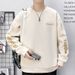 Loom Loom Men's Sweatshirt Spring New American Retro Suede Print Crew Neck Long Sleeve Base Shirt Student Trendy Style_viptrois.com