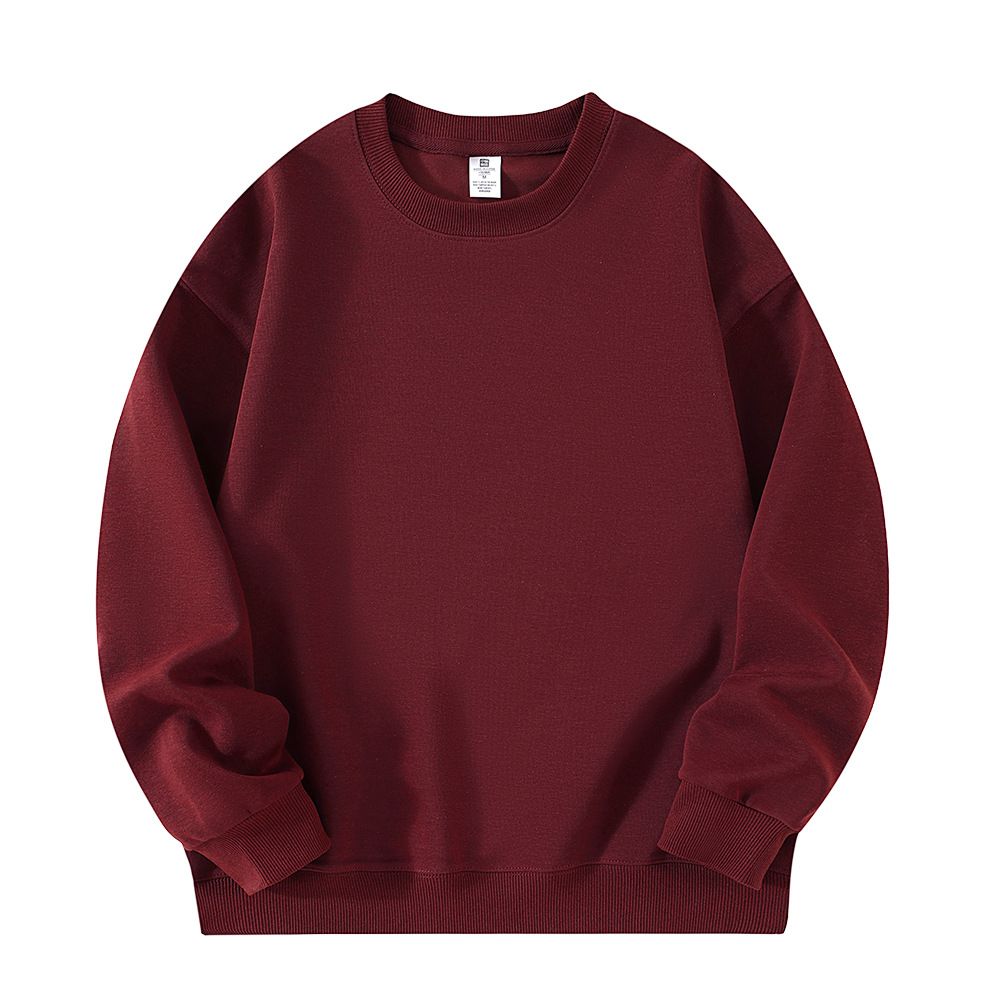 Men's Clothing Men's & Women's 320GSM Cotton Blend Round Neck Long Sleeve Casual Sweatshirt - Basic Solid Color Pullover For Autumn & Winter_viptrois.com