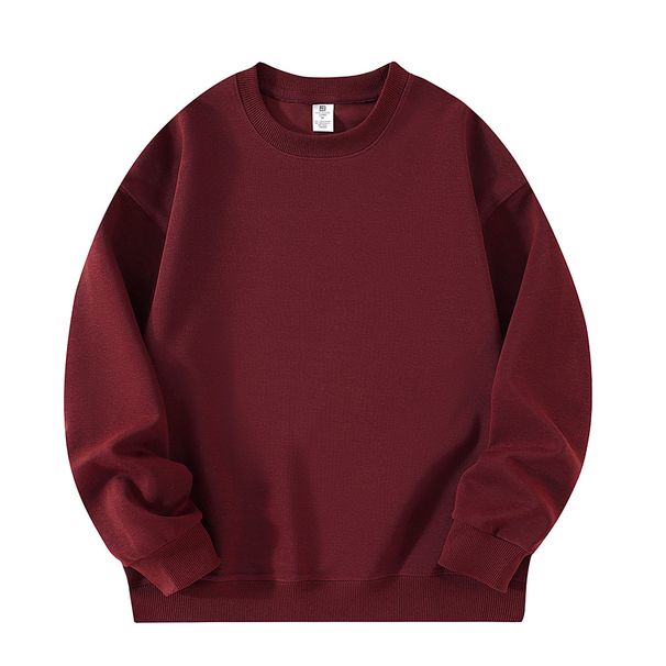 Men's Clothing Men's & Women's 320GSM Cotton Blend Round Neck Long Sleeve Casual Sweatshirt - Basic Solid Color Pullover For Autumn & Winter_viptrois.com