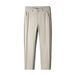 Men's Summer Business Casual Pants - High Waist Straight Leg Trousers With Ice Silk Fabric, Stretch & Wrinkle-Free (Navy, Khaki, Black, Gray)_viptrois.com