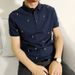 Men's Clothing Summer New Business Casual Polo Shirt Navy Blue Lightning Embroidery Short Sleeved T Shirt POLO Shirt_viptrois.com