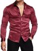 2022 Autumn Fashion Men's Bright Face Solid Color Ball Shirt_viptrois.com
