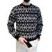 Autumn And Winter Crew Neck Sweater Men's Casual Loose Korean Version Trend Warm Middle Neck Bottoming Sweater Knitted Sweater_viptrois.com