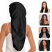 Hijab & Turban Double Layer Satin Long Tube Bow Nightcap For Women With Elastic Ribbon Silk Extended Hair Care Cap Double Sided Wear_viptrois.com