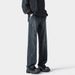 American Retro Patchwork Jeans For Men, Spring Trendy Vibe Loose Wide-leg Casual Pants, Stylish Straight-leg Trousers_viptrois.com