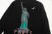 Trendy Design Statue Of Liberty Print Loose Top 2025 Autumn New Pure Cotton Long Sleeve Black Shirt_viptrois.com
