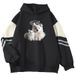 American Style Color Block Sweatshirt For Men, Loose Fit, Niche Design With Wine Glass Print, Pullover Outerwear, Cool_viptrois.com