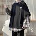 Pure Two-Piece Sweatshirt For Men 2022 Autumn Oversize Hoodie Trendy Brand Ins High Street Cool Streetwear Jacket_viptrois.com