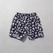 Men's Clothing Men's Quick Drying Beach Shorts Casual Everyday Trendy Loose Fit Black And White Letter Print Five Point Style_viptrois.com