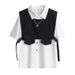 Men's Clothing Dark functional workwear men's summer loose shirt hip hop short sleeved shirt set with vest suit_viptrois.com