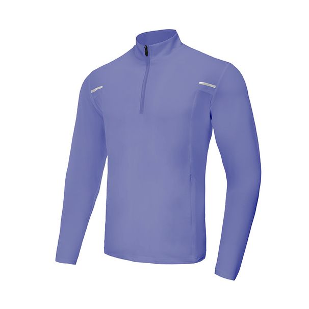 Men's Clothing Spring And Autumn New Half Zip Sports Long Sleeved T Shirt Sweatshirt Fitness Outdoor Tops Running Quick Drying Clothes_viptrois.com