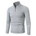 Men’s Zip-Neck Sweater – Premium Knit Pullover, Relaxed Fit & Machine Washable (M-3XL, Winter Casual Style)_viptrois.com