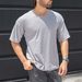Men's Waffle-Knit Breathable Short-Sleeve T-Shirt – Summer Comfort Fit Crew Neck Tee For Casual & Active Wear_viptrois.com