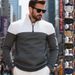 Men’s Diamond Jacquard Zip-Up Sweatshirt – Heavyweight Stand Collar Pullover With Color Blocking (S-XXXL, 250g Fabric)_viptrois.com