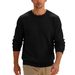 Men's Casual Long Sleeve Crewneck Sweatshirt - Loose Fit, Jacquard Pattern, Basic Solid Colors (White, Dark Gray, Black, Khaki, Army Green)_viptrois.com