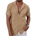 Men's Clothing Cool Shirt Casual Knitted Sweater Hollow Breathable Short Sleeved Lapel Fashionable Shirts_viptrois.com