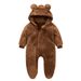 Spring And Autumn Cute Plush Jumpsuit For Boys And Girls Baby Warm Ears Hooded Threaded Cuffs For Going Out Crawling Clothes_viptrois.com