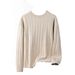 Men's Minimalist Knit Sweater - Textured Polyester Blend Oversized Pullover (Khaki)_viptrois.com