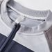 Spliced Suede Racing Suit Long Sleeve Half-Zip Sweatshirt American Casual Loose Versatile Spring Autumn Men's Top_viptrois.com