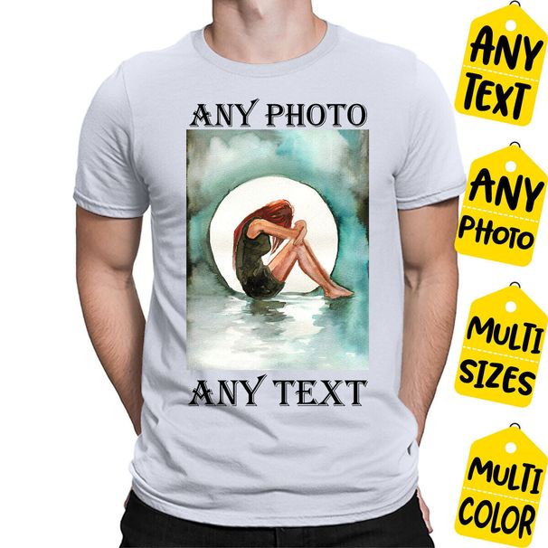Personalised T Shirt Mens Womens Tees Top Custom Logo Photo Text Printed Stag Do Hen Party #H 1T9A5_viptrois.com