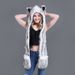 Fur hat cartoon furry hat scarf gloves one three-piece cute plush hat_viptrois.com