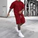 Men's Summer Casual Sport Outfit - Quick-Dry Short Sleeve T-Shirt & 5-Inch Shorts Set (Black, Grey, Navy, Khaki, More Colors)_viptrois.com