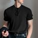 Men's Clothing Summer Trend Thin Short Sleeved Casual Knitted Sweater Elastic Loose Round Neck T Shirt_viptrois.com