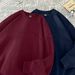 Crew Neck Fleece Sweater Men's Autumn And Winter New Steel Stamp Concave And Convex Three-dimensional Letters Simple Couple Without Hats On Clothes_viptrois.com